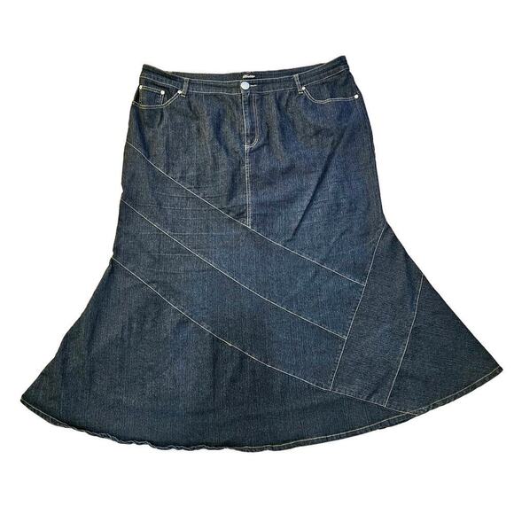 Y2K Maxi‎ Denim Skirts 20W. Destiny Platinum. Instyle. Popular. Flare bottom. - Picture 1 of 12